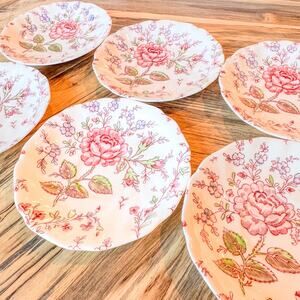 Set of 6-Johnson Brothers, 1930’s Rose Chintz Collection, Saucers, 5.75”